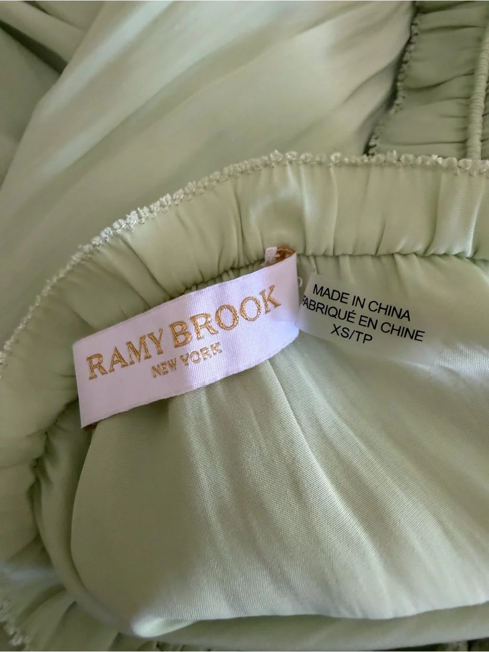 Ramy Brook “Ivy” Sage Green Sleeveless Smocked-Waist Jumpsuit (XS)